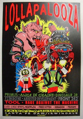 Lollapalooza Silkscreen Poster - Taz – Tainted Visions